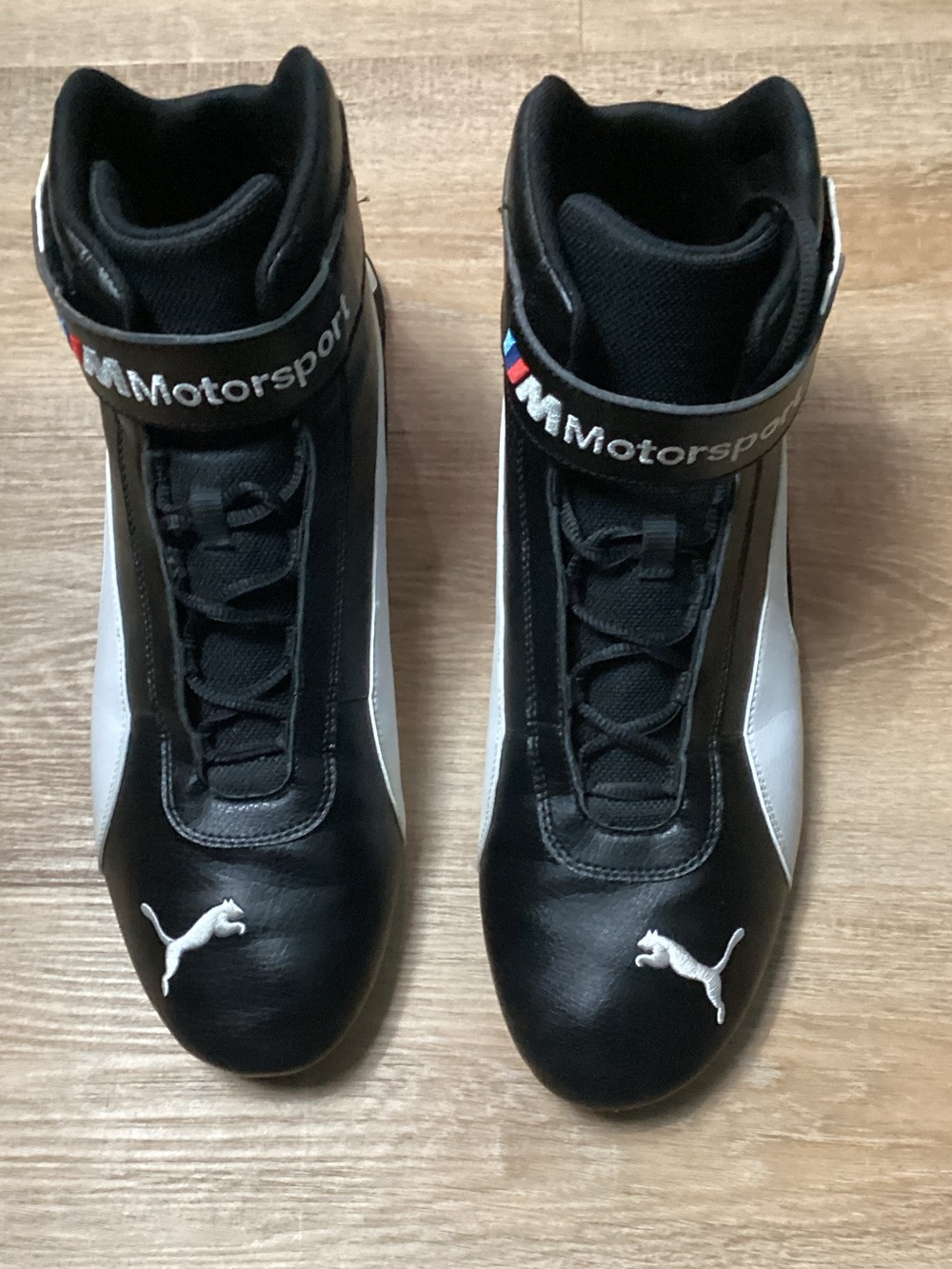 Puma Black and White Motorsport High-Top Racing Sneakers Size 13 339932-01